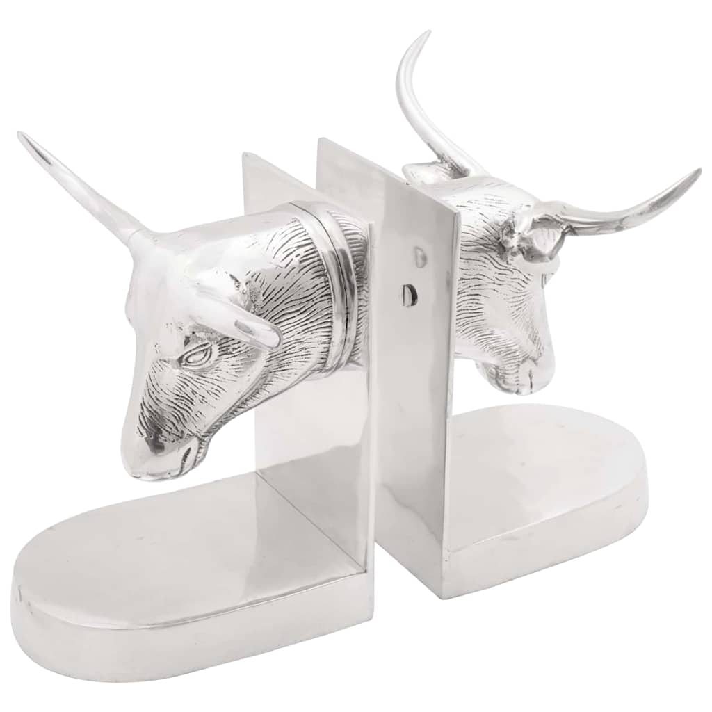 vidaXL Podpórki do książek 2 pcs Srebrny 21,5 x 15,5 x 20 cm Aluminium