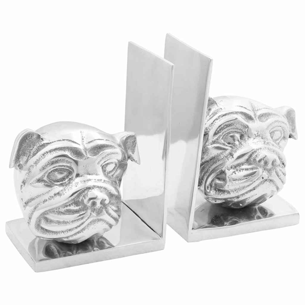 vidaXL Podpórki do książek 2 pcs Srebrny 8 x 12 x 16,5 cm Aluminium