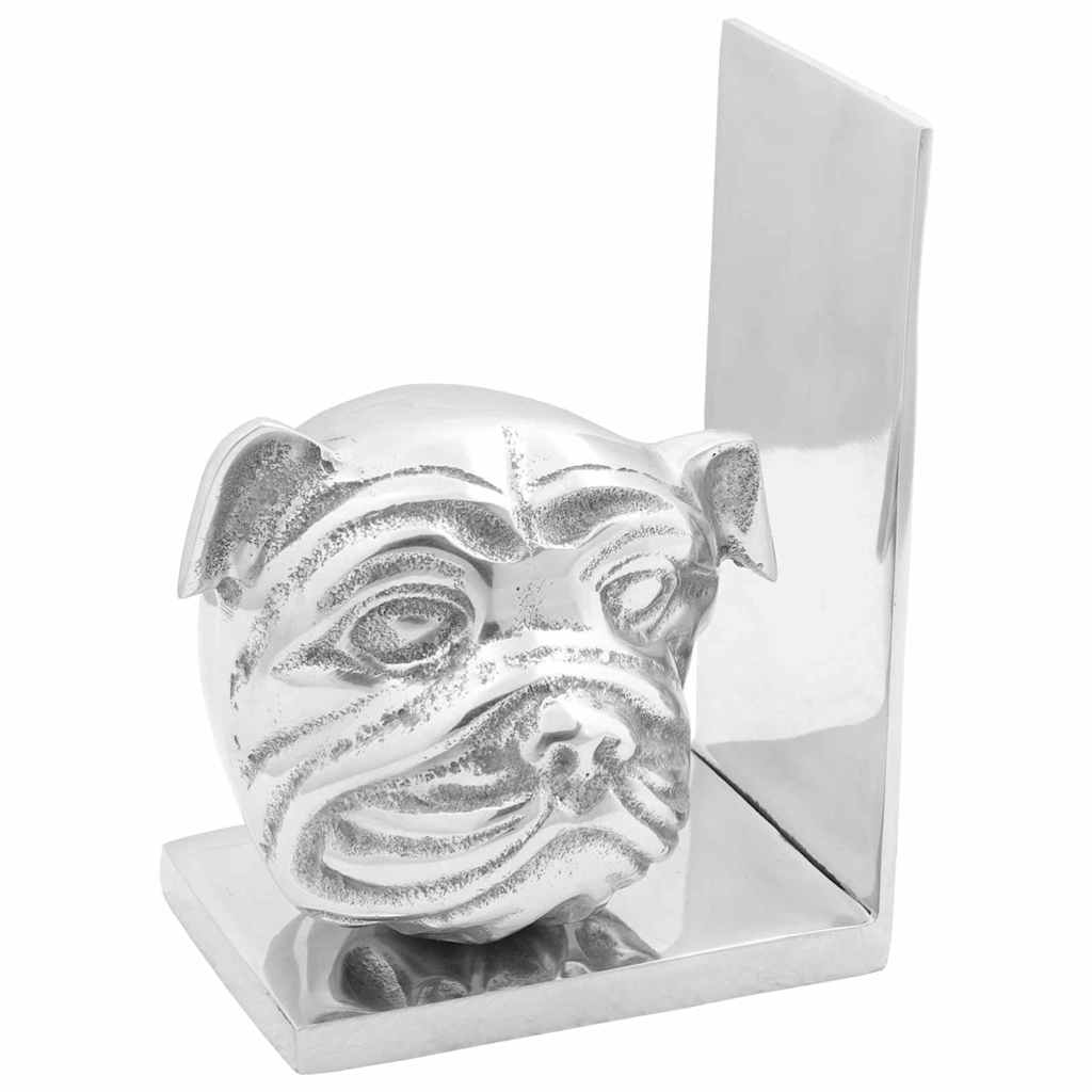 vidaXL Podpórki do książek 2 pcs Srebrny 8 x 12 x 16,5 cm Aluminium