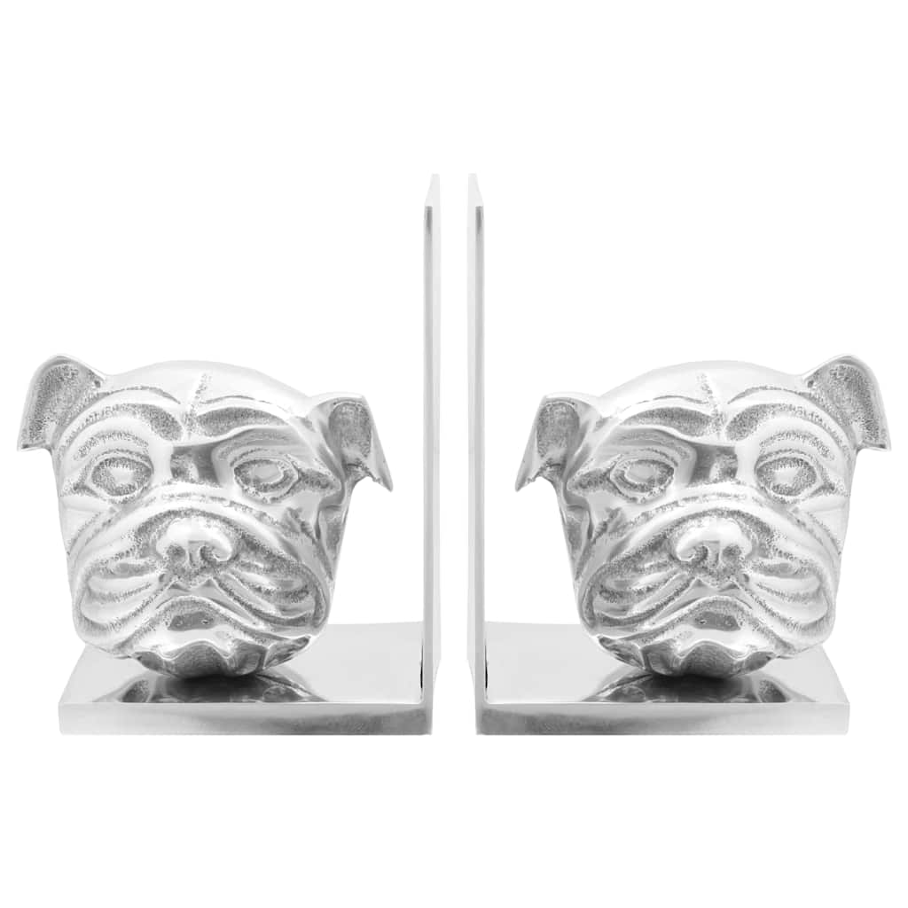 vidaXL Podpórki do książek 2 pcs Srebrny 8 x 12 x 16,5 cm Aluminium