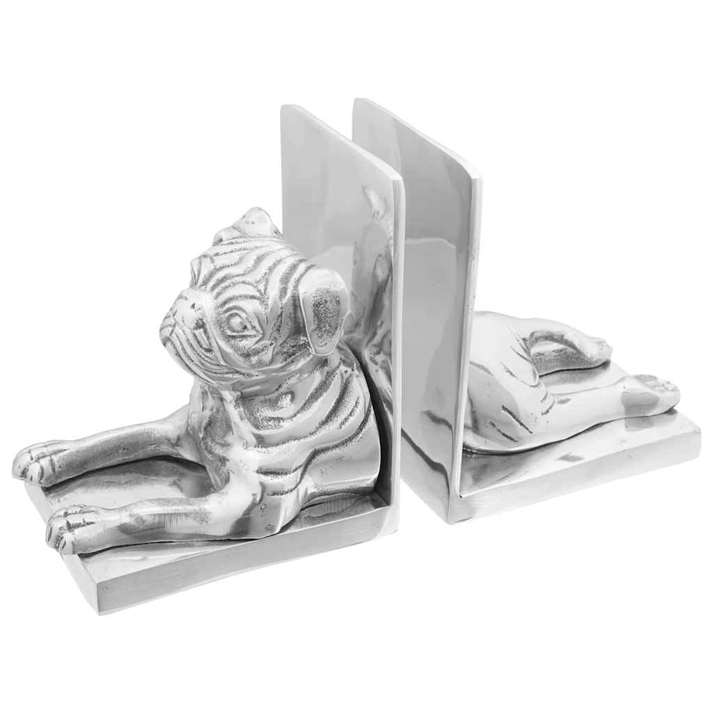 vidaXL Podpórki do książek 2 pcs Srebrny 12 x 15 x 18 cm Aluminium