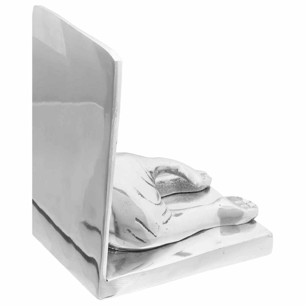 vidaXL Podpórki do książek 2 pcs Srebrny 12 x 15 x 18 cm Aluminium