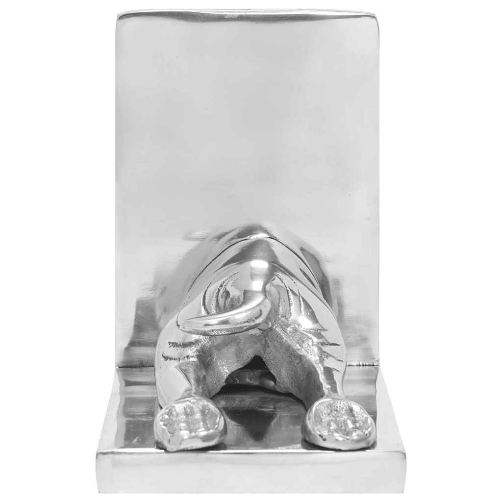 vidaXL Podpórki do książek 2 pcs Srebrny 12 x 15 x 18 cm Aluminium