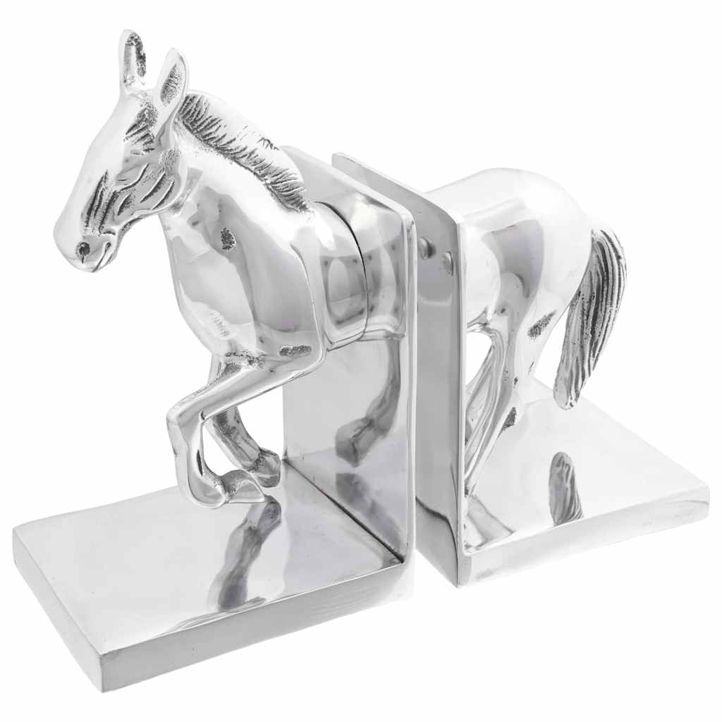 vidaXL Podpórki do książek 2 pcs Srebrny 11 x 14 x 25 cm Aluminium