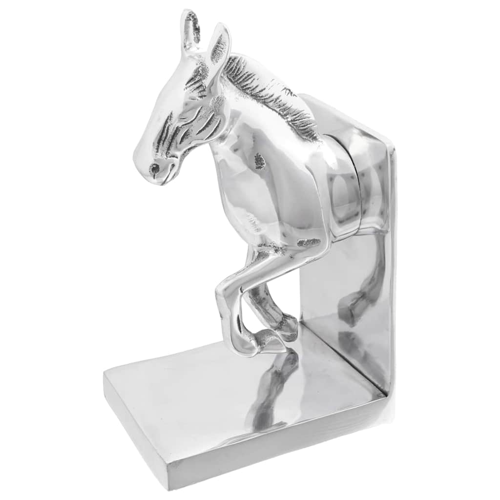 vidaXL Podpórki do książek 2 pcs Srebrny 11 x 14 x 25 cm Aluminium