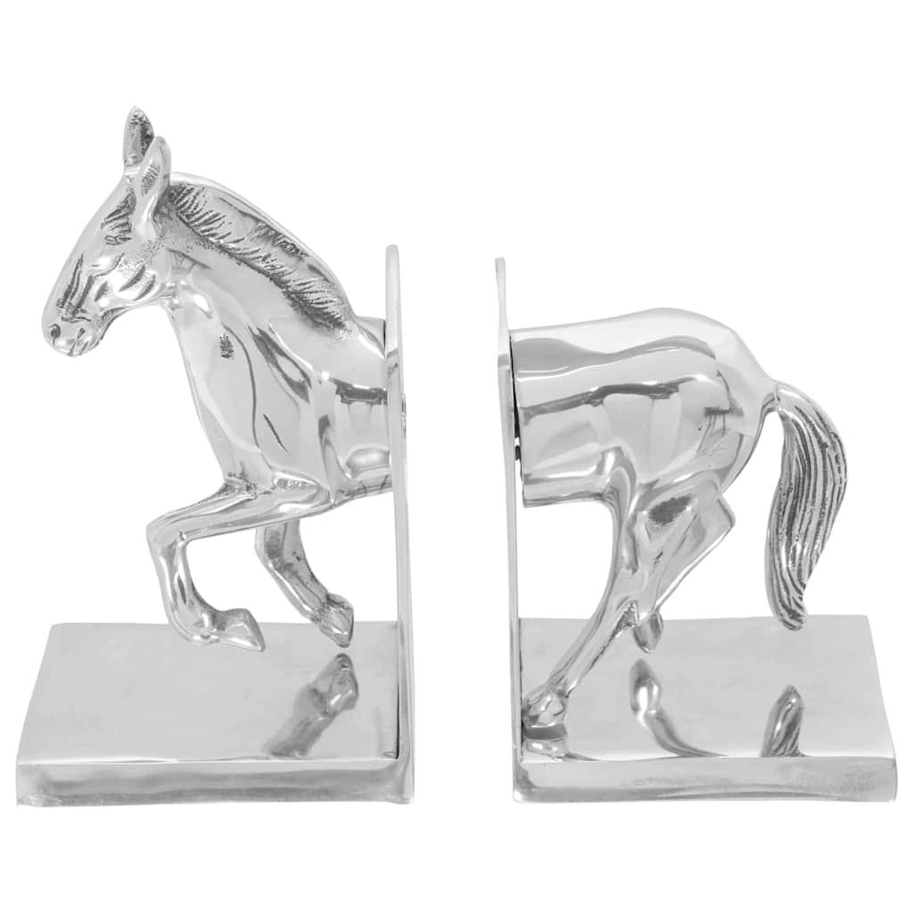 vidaXL Podpórki do książek 2 pcs Srebrny 11 x 14 x 25 cm Aluminium