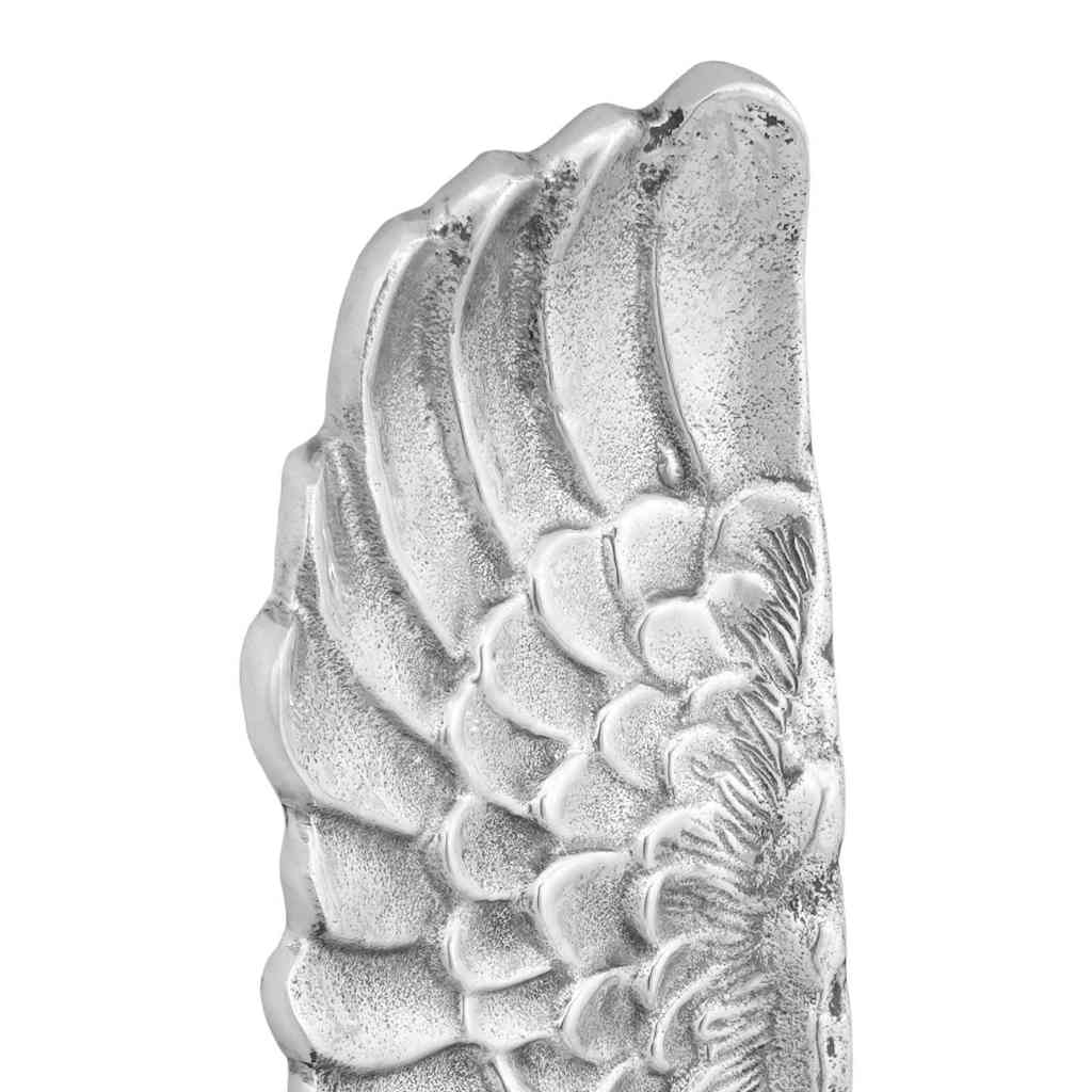 vidaXL Rzeźba skrzydeł 2 pcs Srebrny 31 x 5 x 91 cm Aluminium