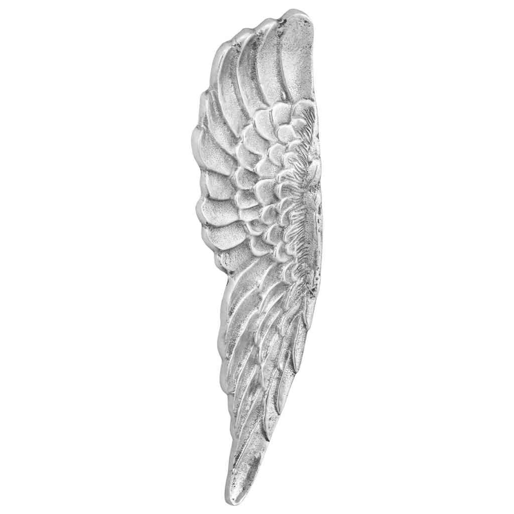 vidaXL Rzeźba skrzydeł 2 pcs Srebrny 31 x 5 x 91 cm Aluminium