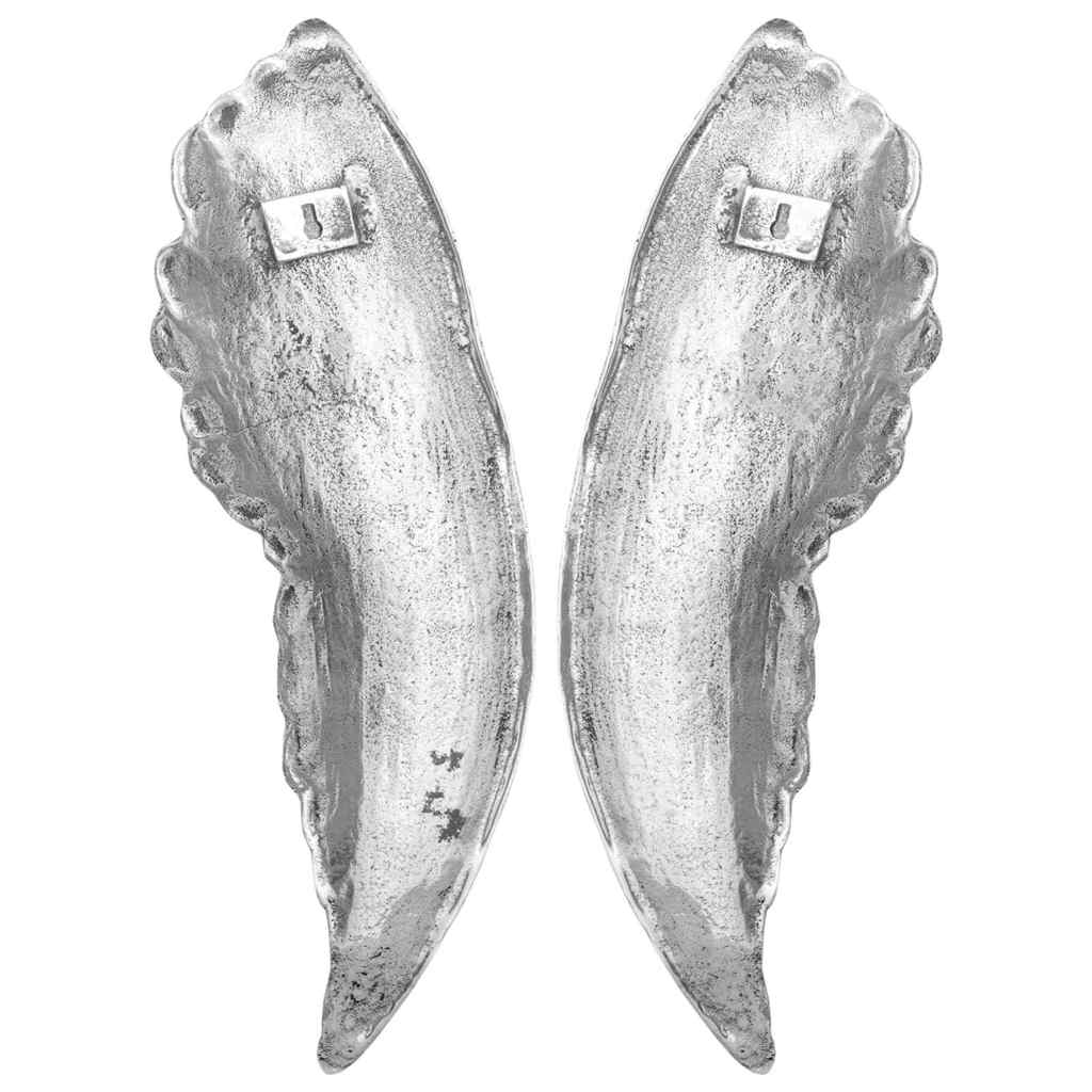 vidaXL Rzeźba skrzydeł 2 pcs Srebrny 31 x 5 x 91 cm Aluminium