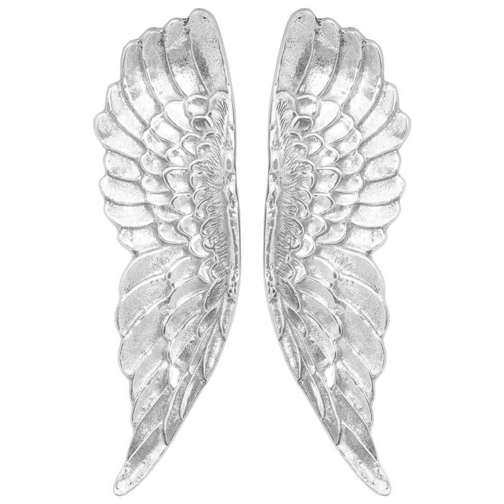 vidaXL Rzeźba skrzydeł 2 pcs Srebrny 31 x 5 x 91 cm Aluminium