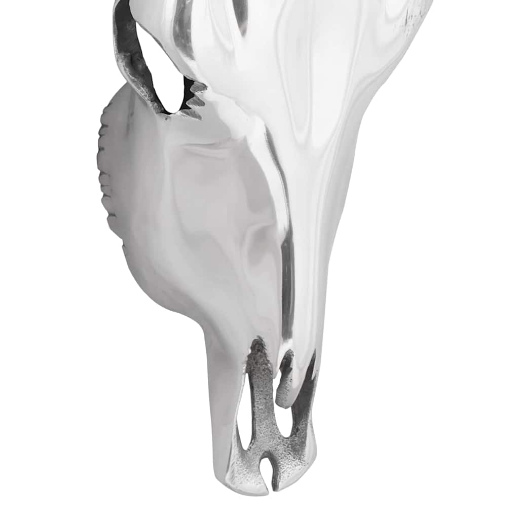 vidaXL Czaszka byka Srebrny 34 x 13 x 53 cm Aluminium