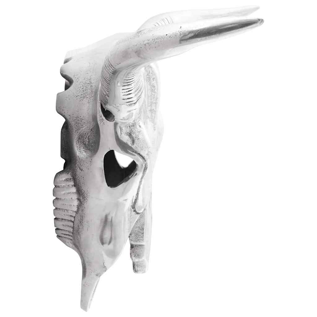 vidaXL Czaszka byka Srebrny 34 x 13 x 53 cm Aluminium