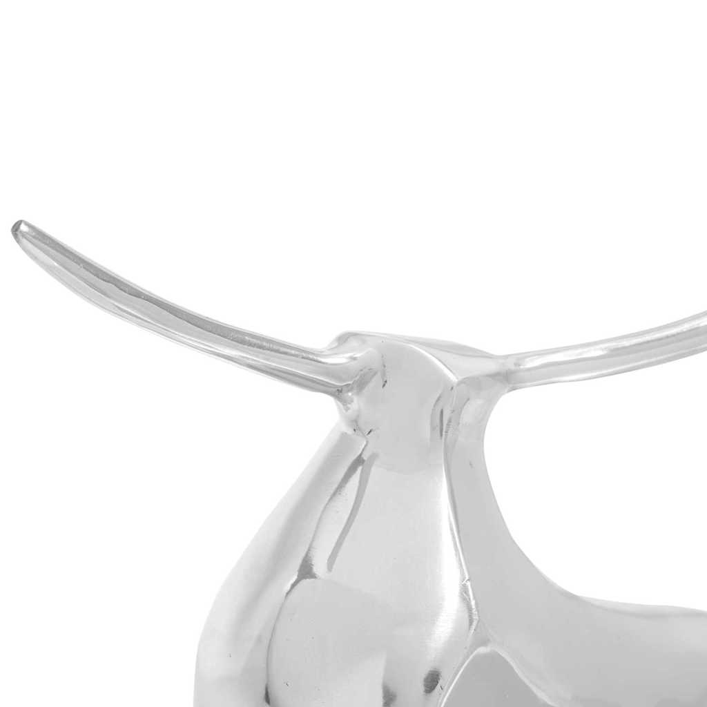 vidaXL Rzeźba byka Srebrny 37 x 44 x 17 cm Aluminium