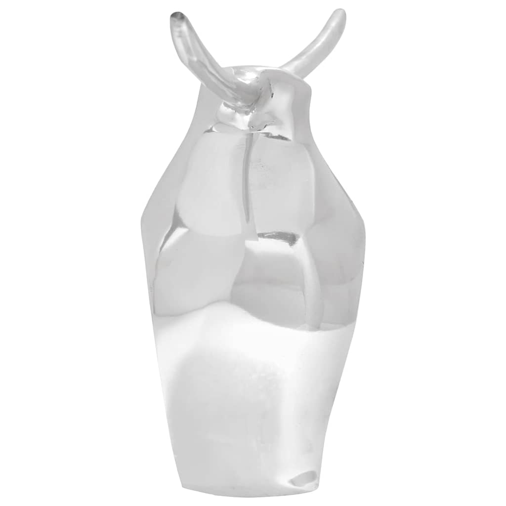 vidaXL Rzeźba byka Srebrny 37 x 44 x 17 cm Aluminium