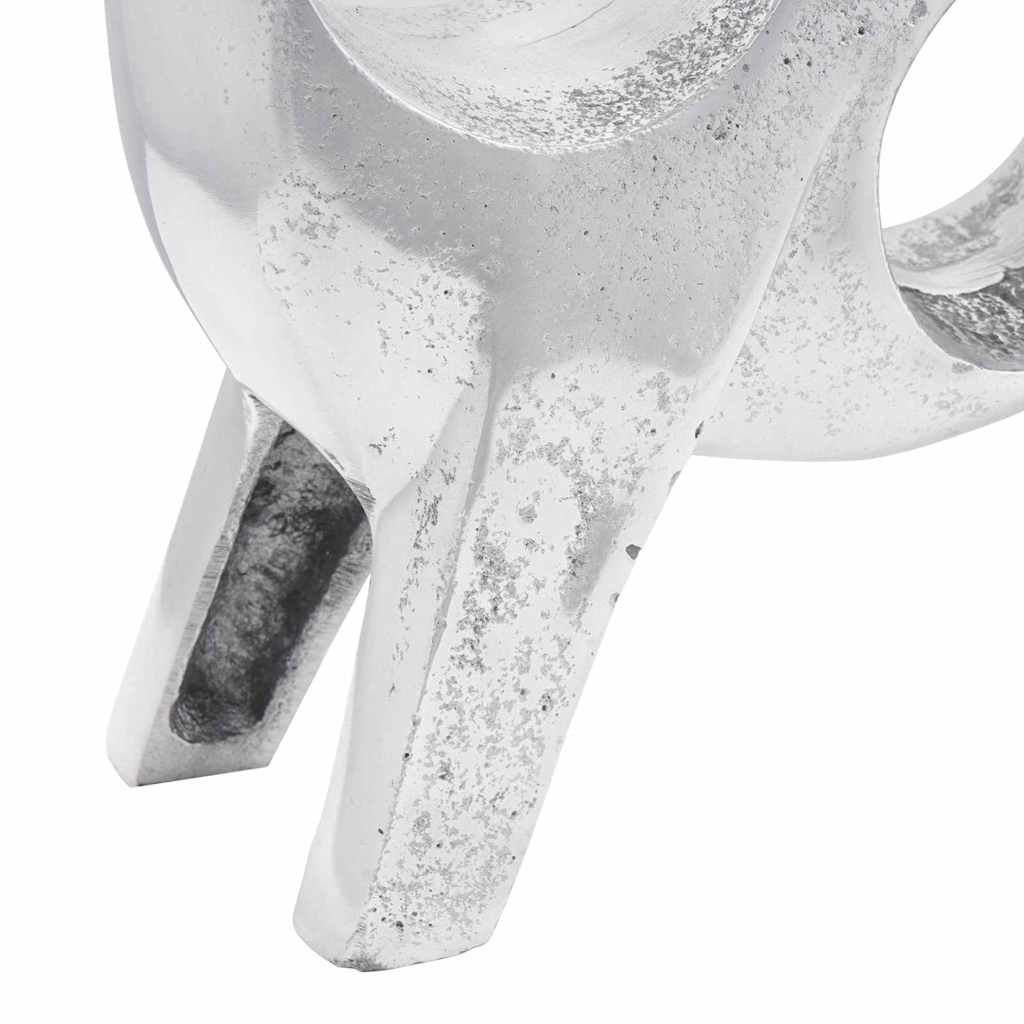 vidaXL Rzeźba byka Srebrny 22 x 9,5 x 34 cm Aluminium