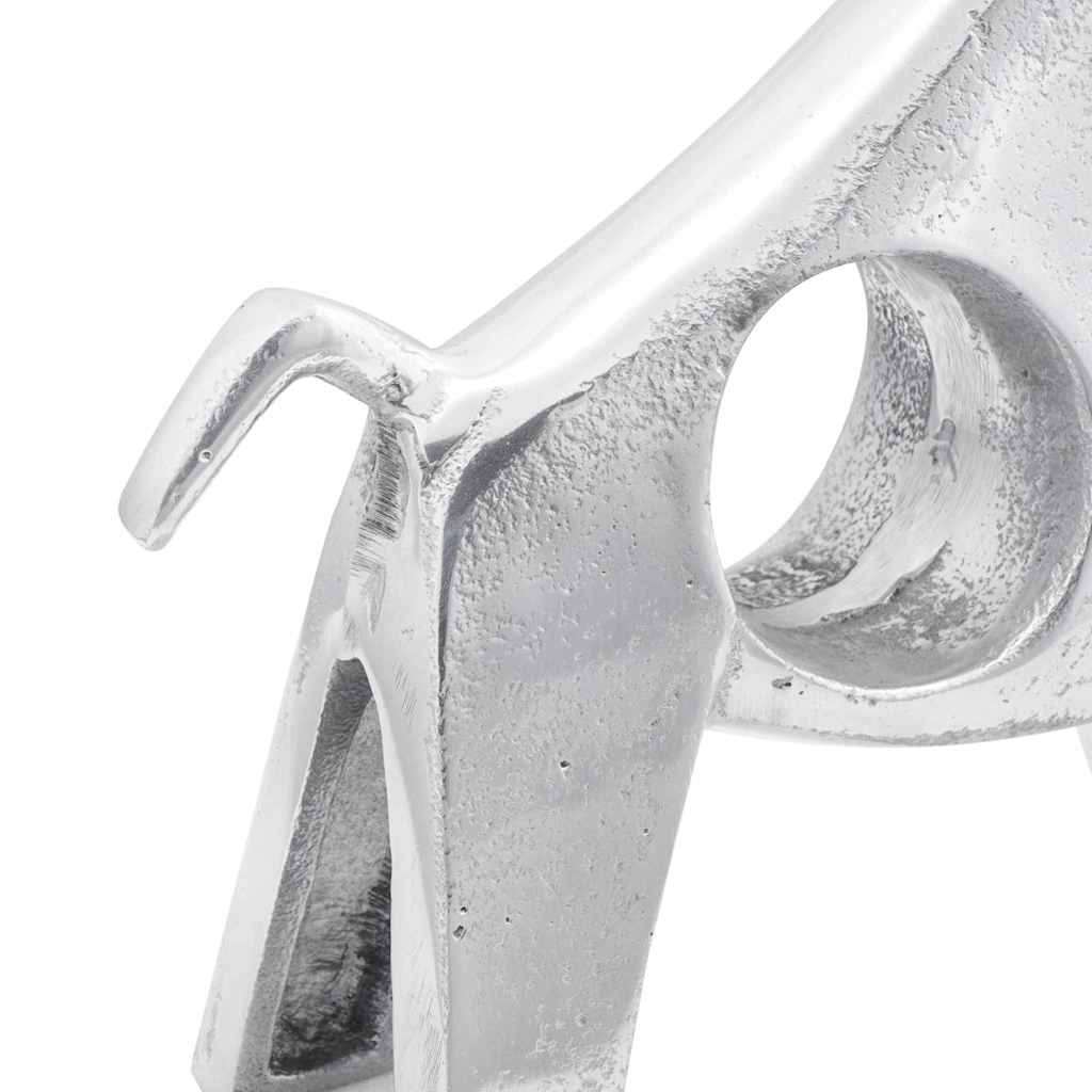 vidaXL Rzeźba byka Srebrny 22 x 9,5 x 34 cm Aluminium
