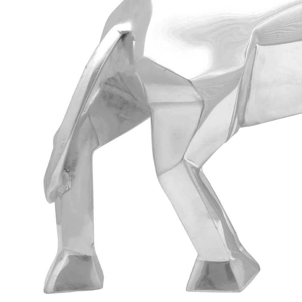 vidaXL Rzeźba byka Srebrny 74 x 23 x 30 cm Aluminium