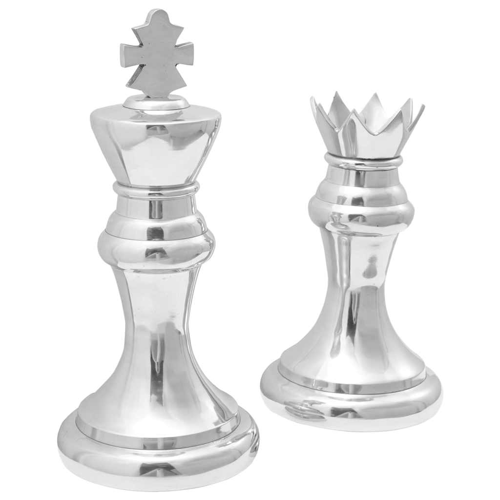 vidaXL Rzeźby 2 pcs Srebrny 17 x 17 x 42 cm Aluminium