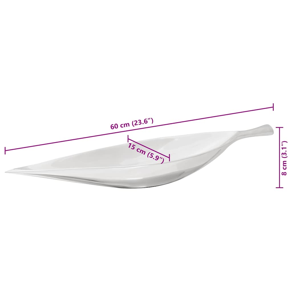 vidaXL Kosz na owoce Srebrny 60 x 15 x 8 cm Aluminium