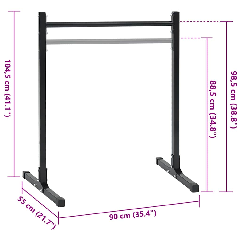 vidaXL Stacja do dipów 2 szt. Czarny 55 x 90 x 104.5 cm