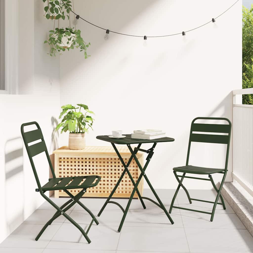 vidaXL Składane krzesło ogrodowe 2 pcs Zielony 42 x 52 x 82cm