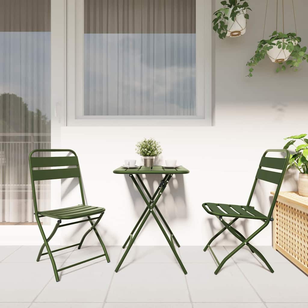 vidaXL Składane krzesło ogrodowe 2 pcs Zielony 42 x 52 x 82cm