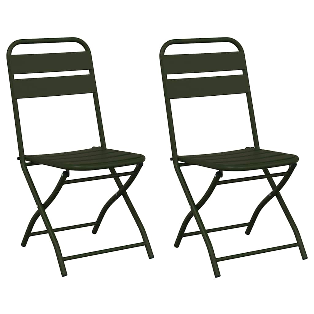 vidaXL Składane krzesło ogrodowe 2 pcs Zielony 42 x 52 x 82cm