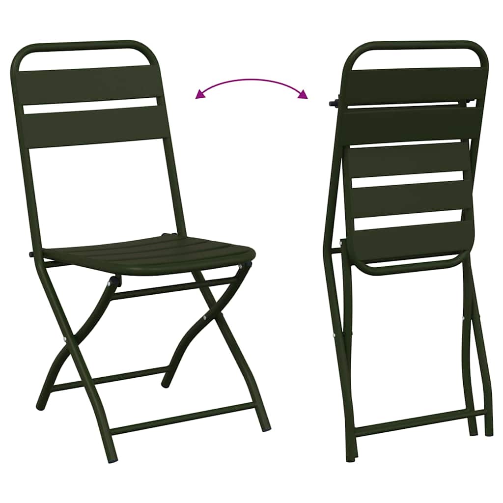 vidaXL Składane krzesło ogrodowe 2 pcs Zielony 42 x 52 x 82cm