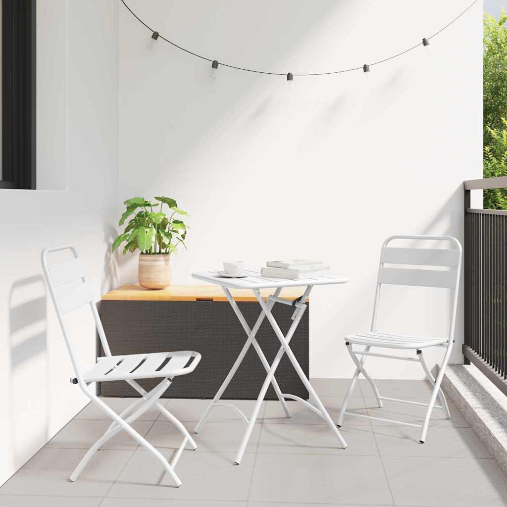 vidaXL Składane krzesło ogrodowe 2 pcs Biały 42 x 52 x 82cm