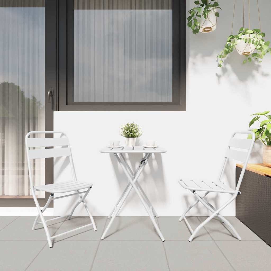 vidaXL Składane krzesło ogrodowe 2 pcs Biały 42 x 52 x 82cm