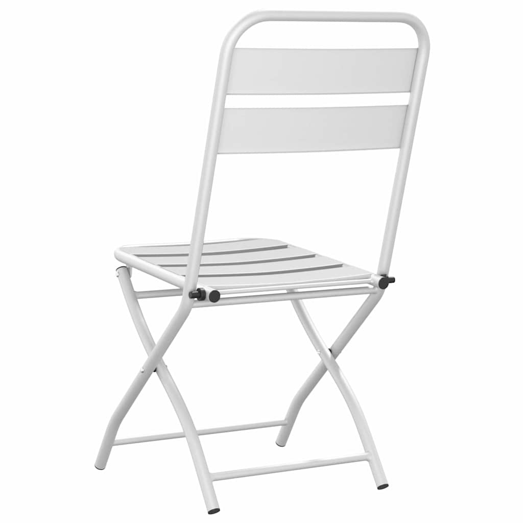 vidaXL Składane krzesło ogrodowe 2 pcs Biały 42 x 52 x 82cm