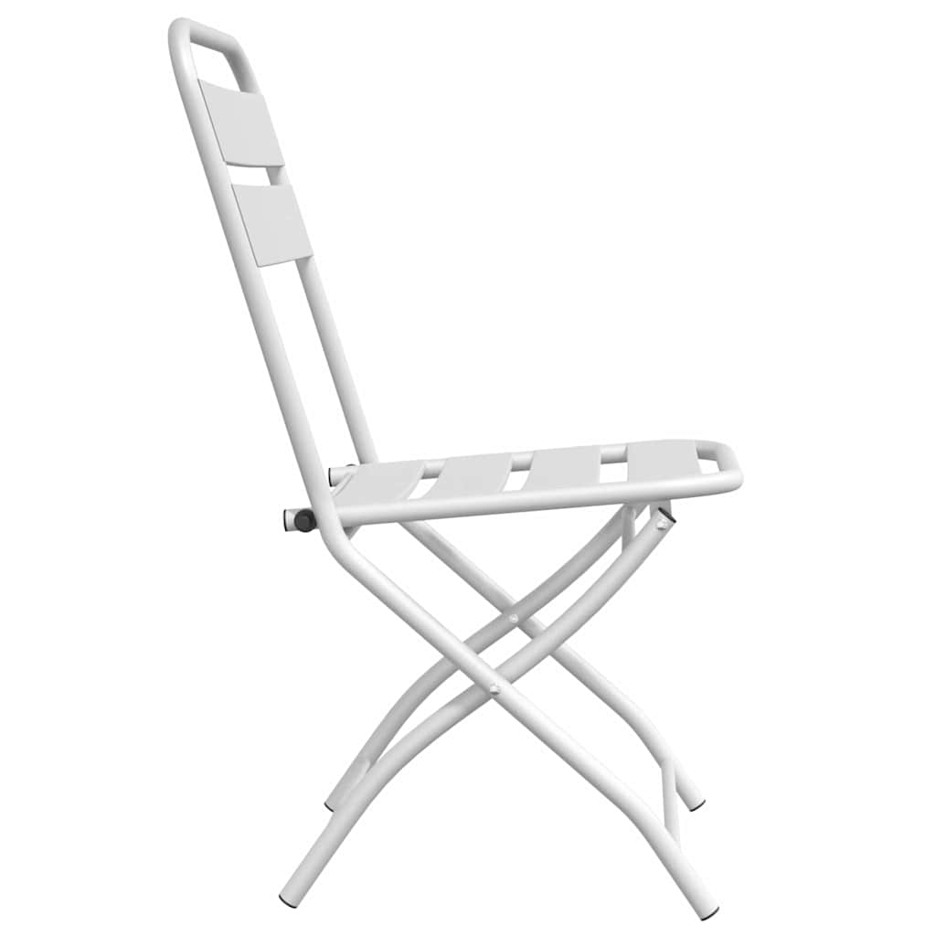 vidaXL Składane krzesło ogrodowe 2 pcs Biały 42 x 52 x 82cm