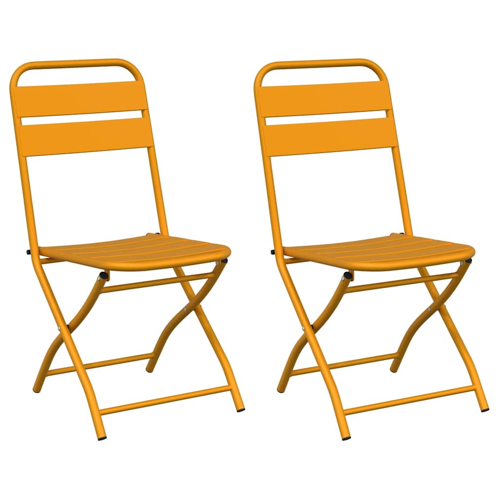 vidaXL Składane krzesło ogrodowe 2 pcs Musztardowy 42 x 52 x 82cm
