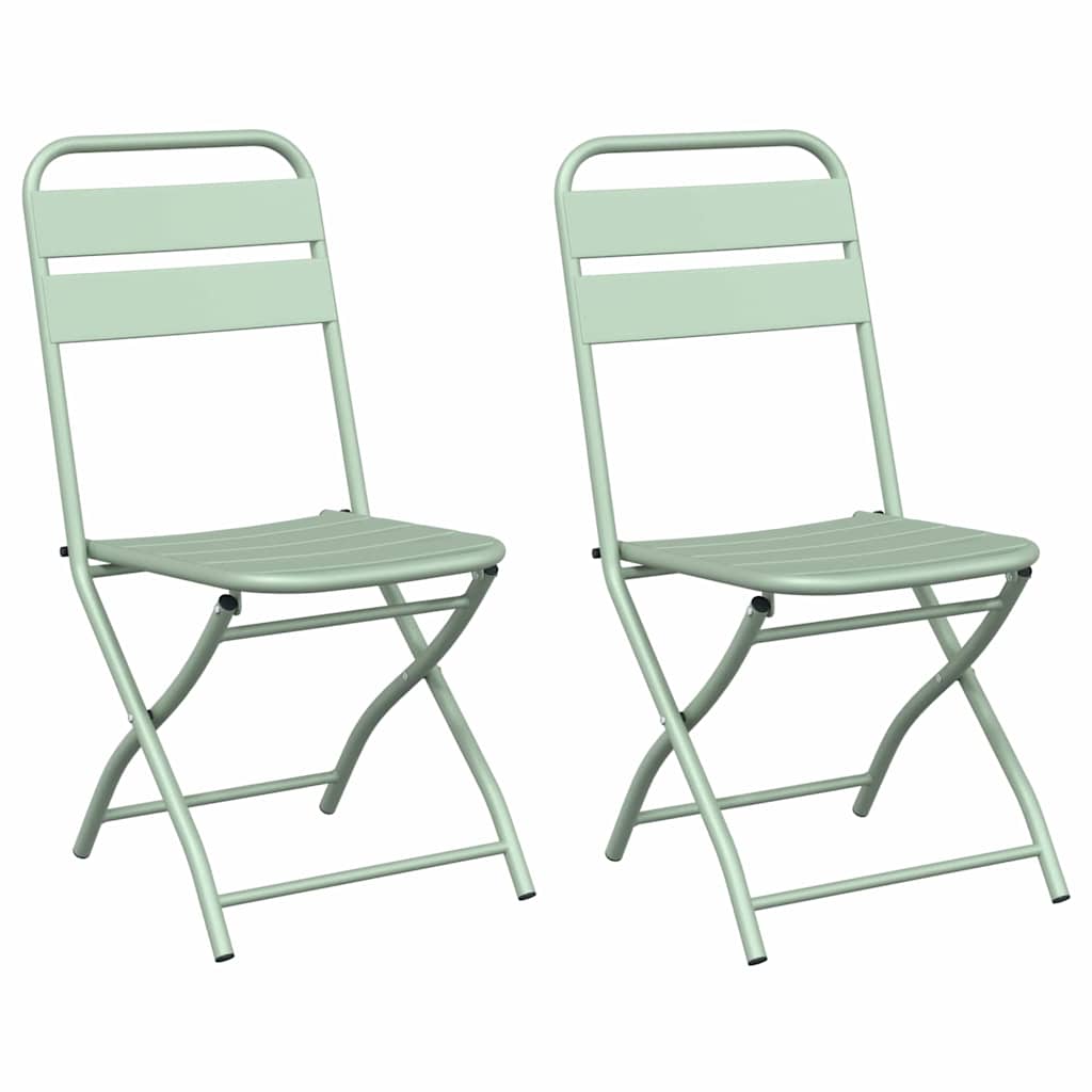 vidaXL Składane krzesło ogrodowe 2 pcs Jasna miętowa 42 x 52 x 82cm