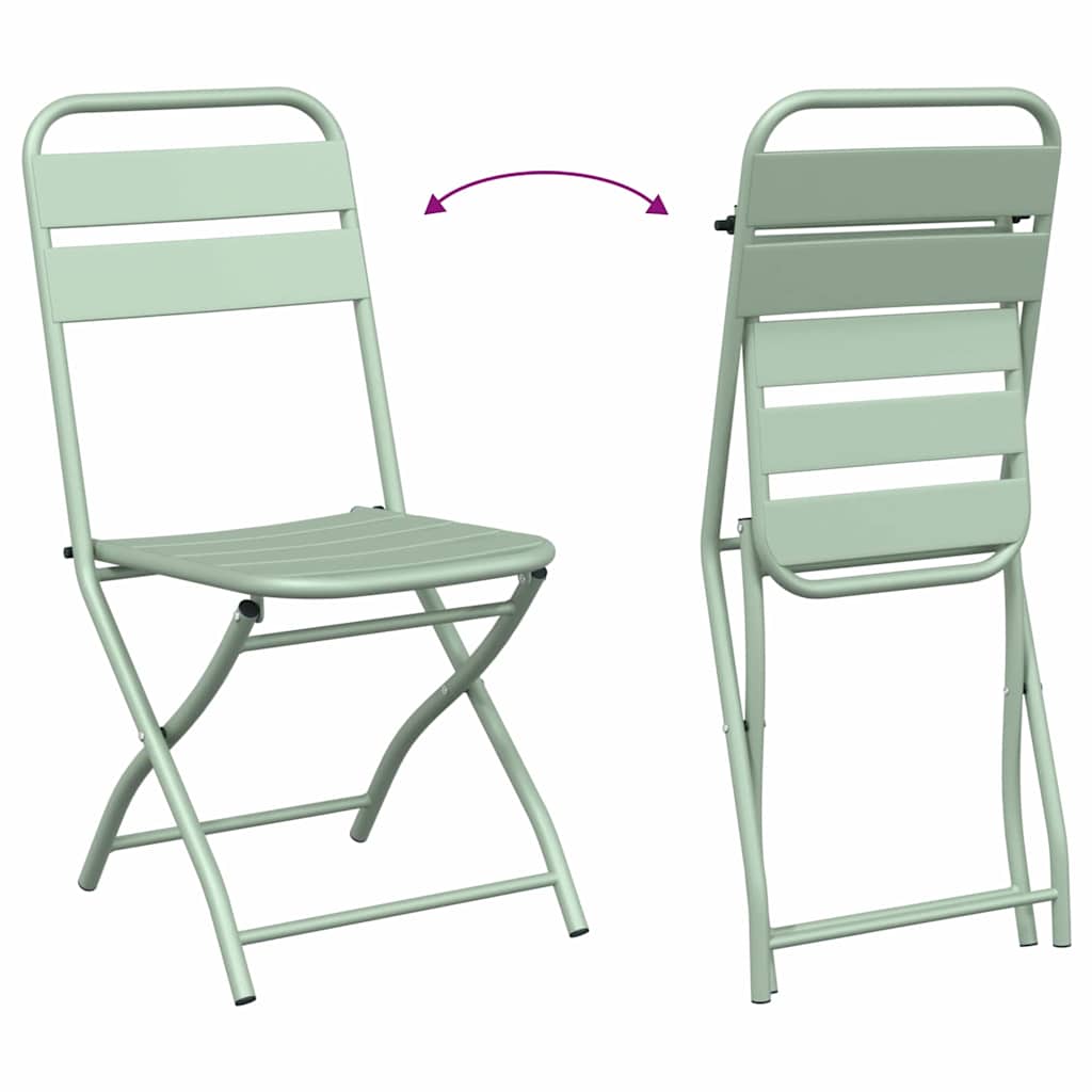 vidaXL Składane krzesło ogrodowe 2 pcs Jasna miętowa 42 x 52 x 82cm
