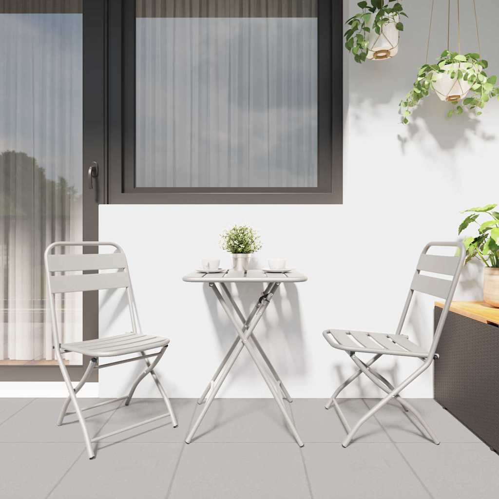 vidaXL Składane krzesło ogrodowe 2 pcs Beżowy 42 x 52 x 82cm