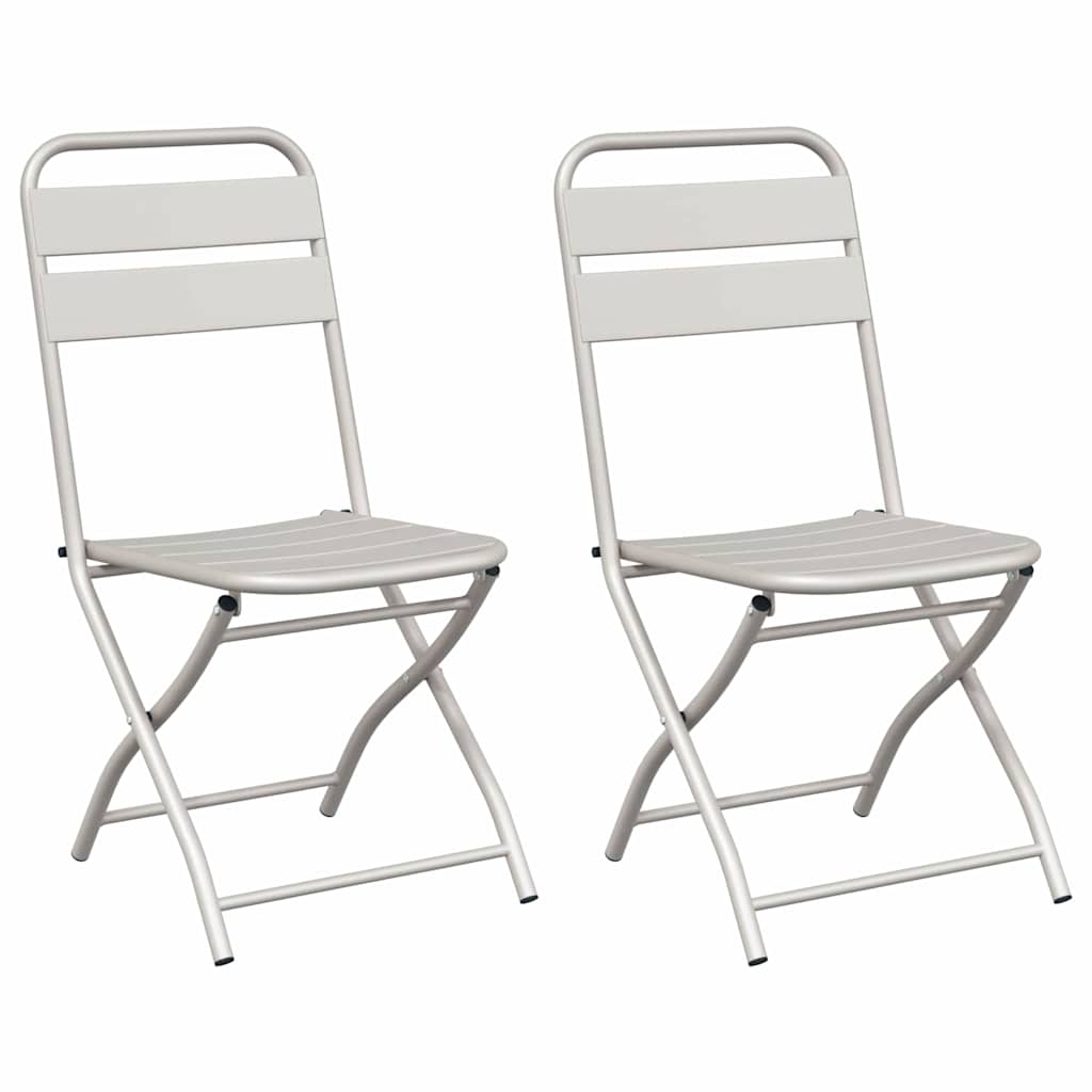 vidaXL Składane krzesło ogrodowe 2 pcs Beżowy 42 x 52 x 82cm