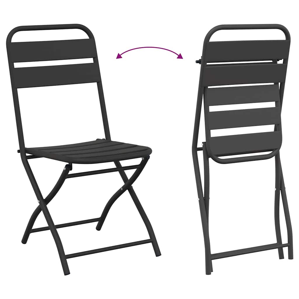 vidaXL Składane krzesło ogrodowe 2 pcs Antracyt 42 x 52 x 82cm