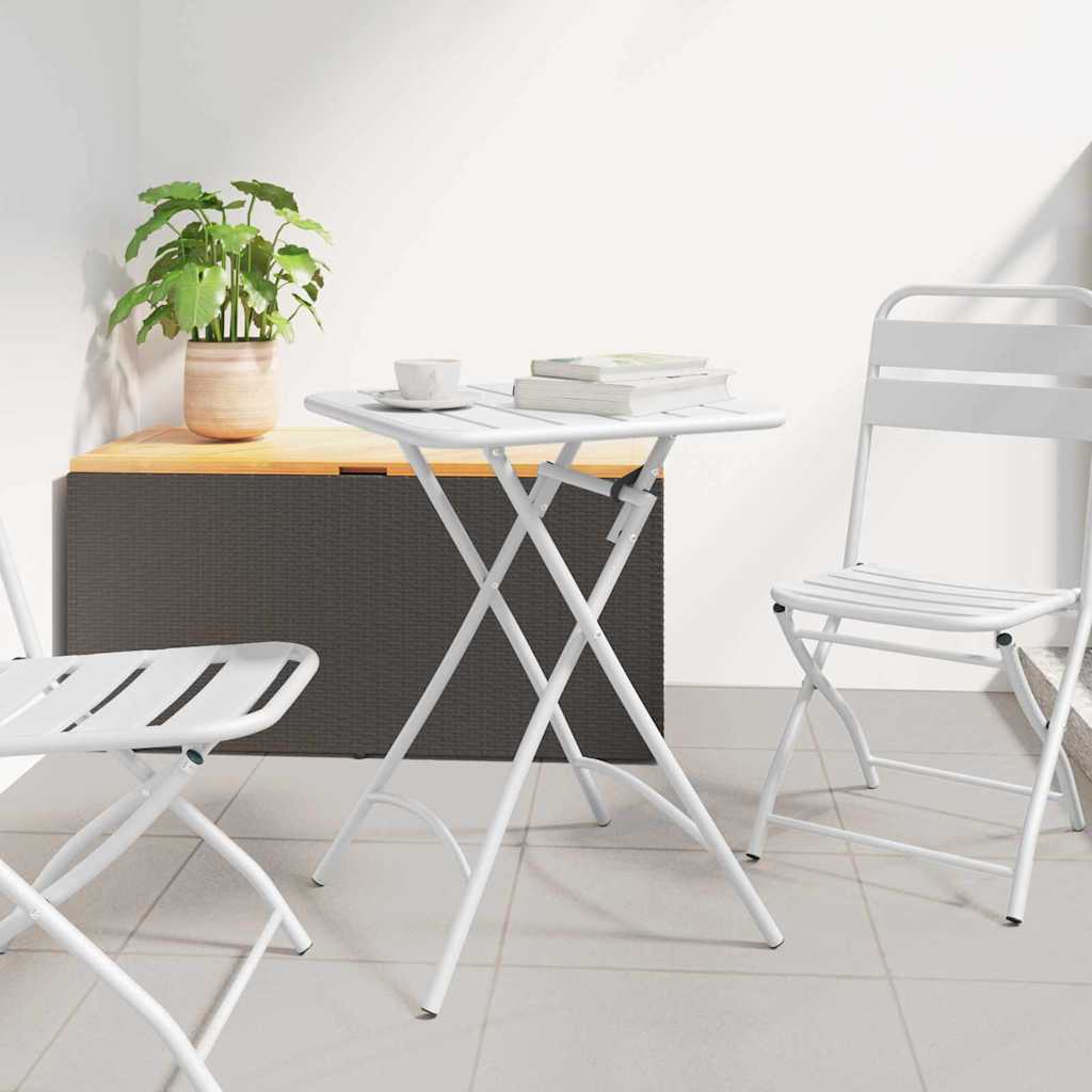 vidaXL Stolik bistro Biały 55 x 55 x 72,5 cm Stal malowana proszkowo
