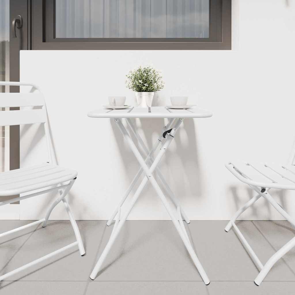 vidaXL Stolik bistro Biały 55 x 55 x 72,5 cm Stal malowana proszkowo