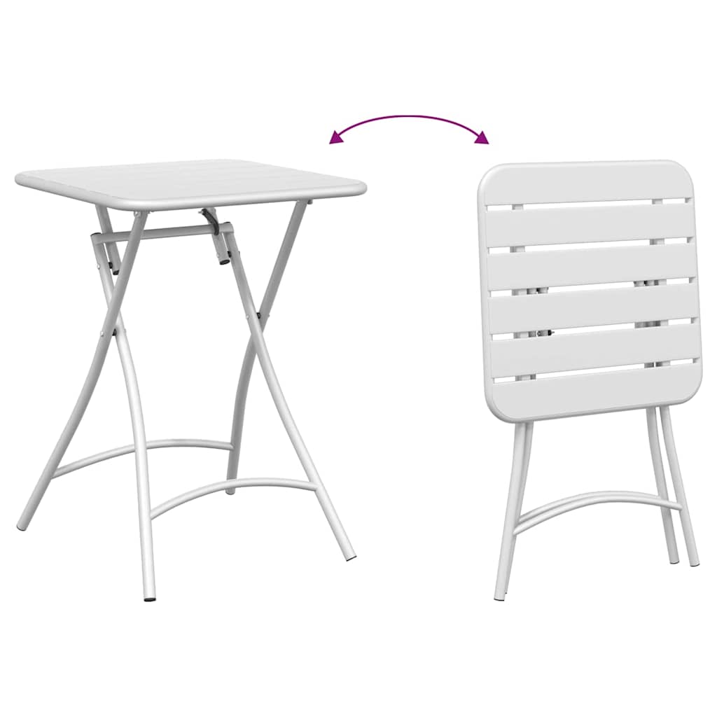 vidaXL Stolik bistro Biały 55 x 55 x 72,5 cm Stal malowana proszkowo