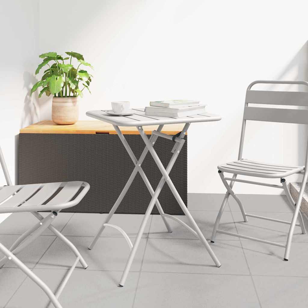vidaXL Stolik bistro Beżowy 55 x 55 x 72,5 cm Stal malowana proszkowo