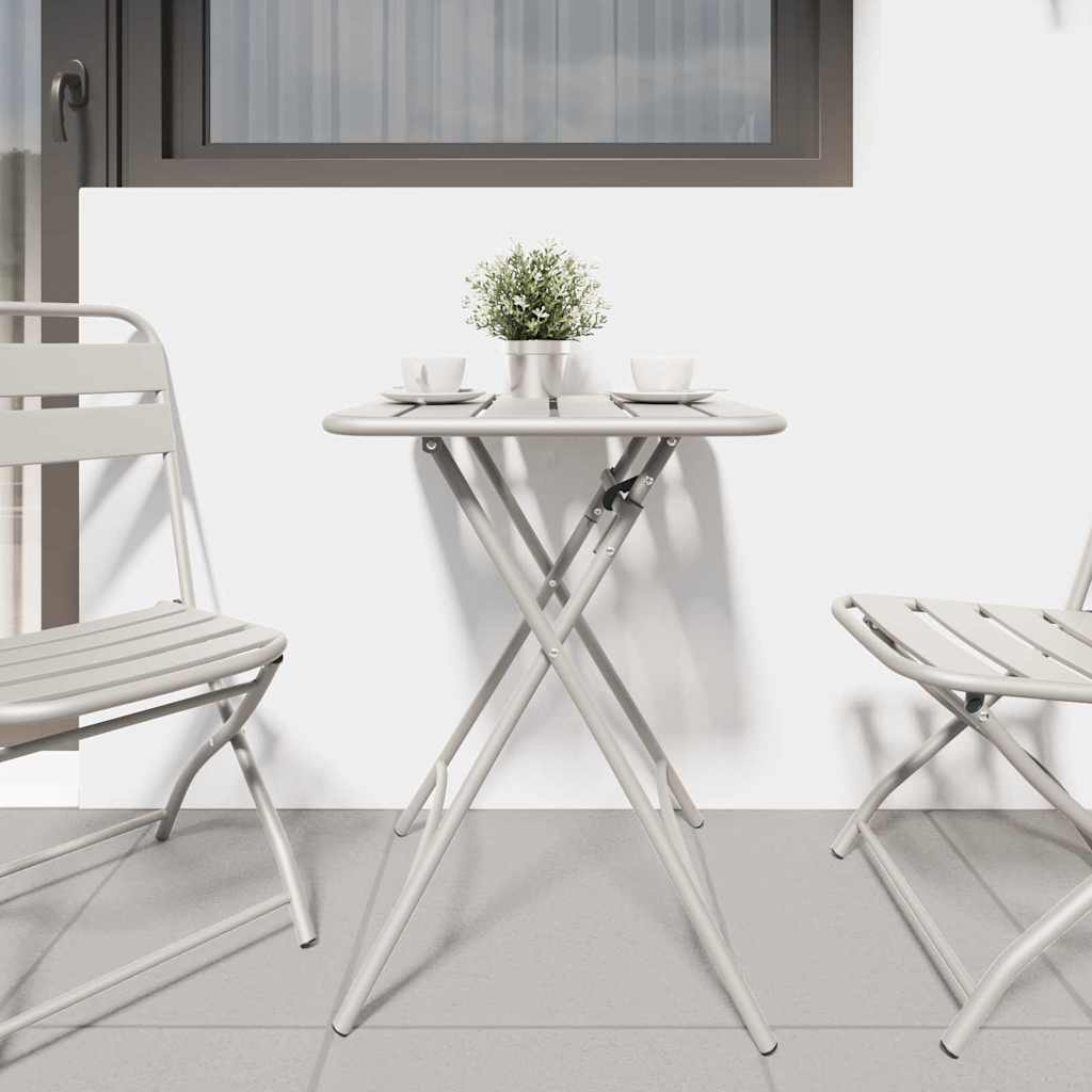 vidaXL Stolik bistro Beżowy 55 x 55 x 72,5 cm Stal malowana proszkowo