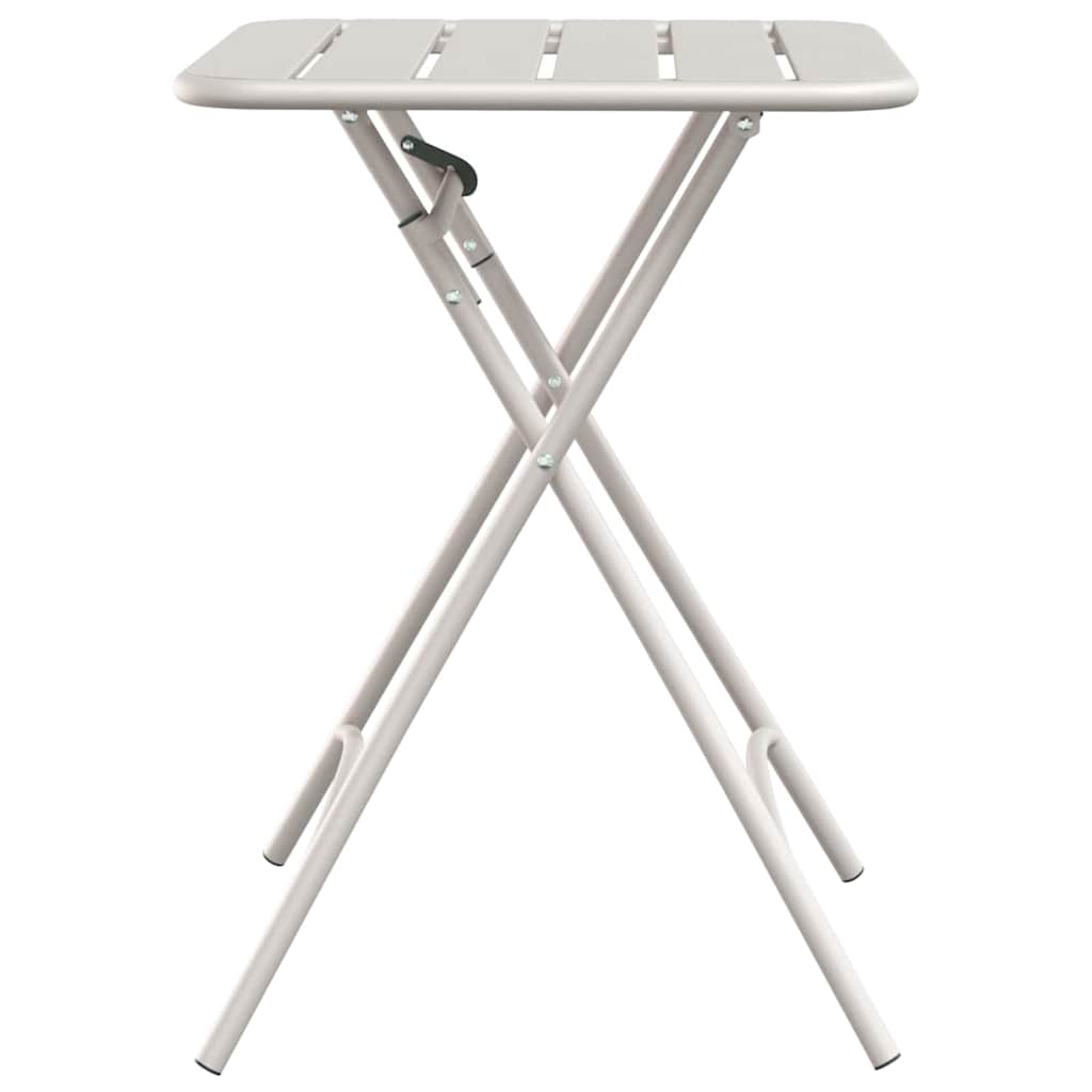 vidaXL Stolik bistro Beżowy 55 x 55 x 72,5 cm Stal malowana proszkowo