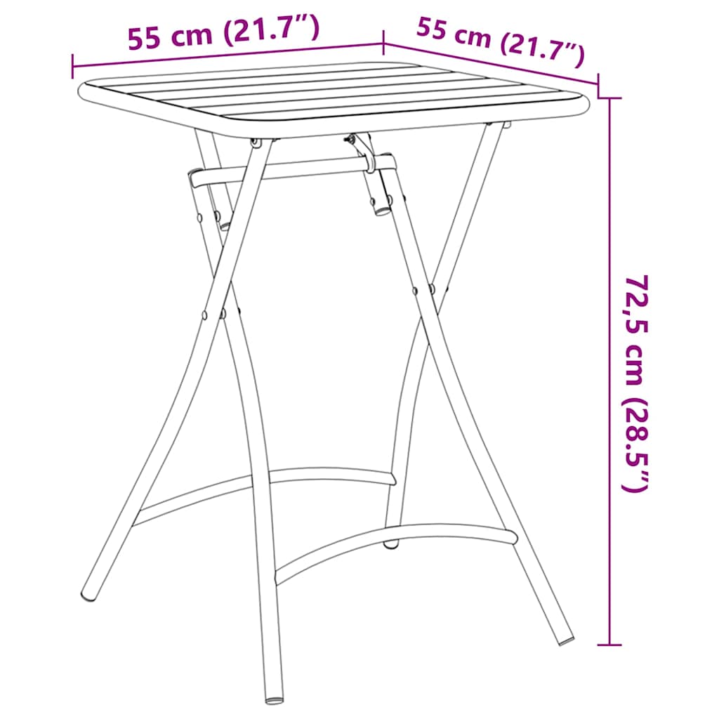 vidaXL Stolik bistro Beżowy 55 x 55 x 72,5 cm Stal malowana proszkowo