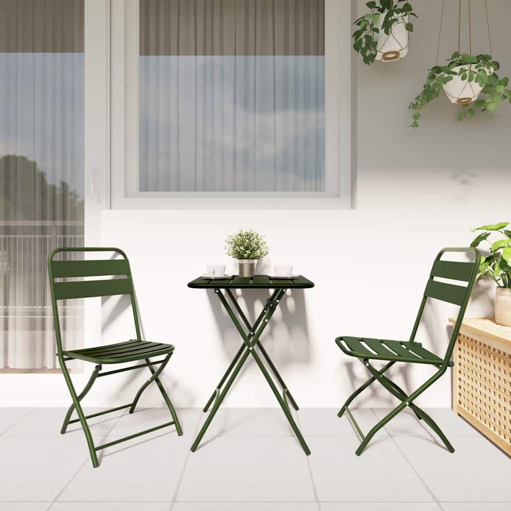 vidaXL Zestaw bistro 3 pcs Zielony Stal