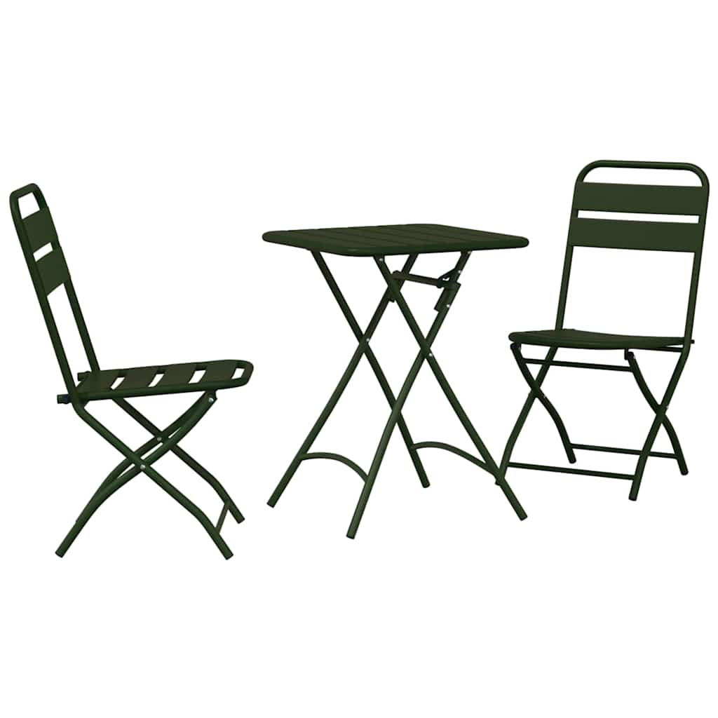 vidaXL Zestaw bistro 3 pcs Zielony Stal