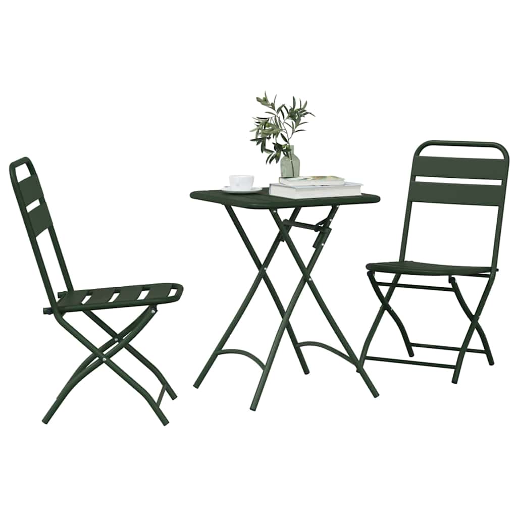 vidaXL Zestaw bistro 3 pcs Zielony Stal