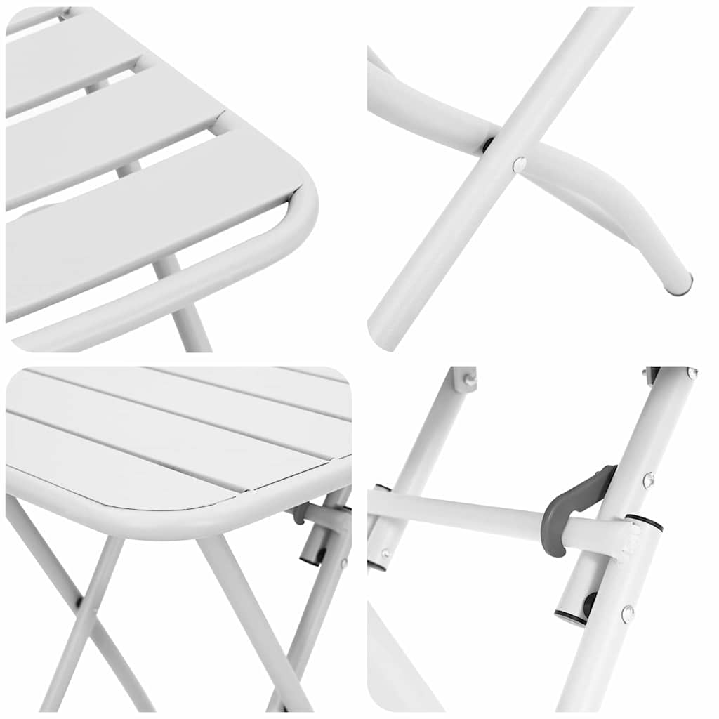 vidaXL Zestaw bistro 3 pcs Biały Stal