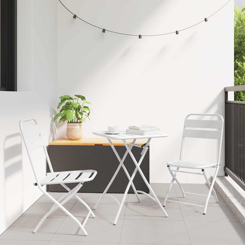 vidaXL Zestaw bistro 3 pcs Biały Stal